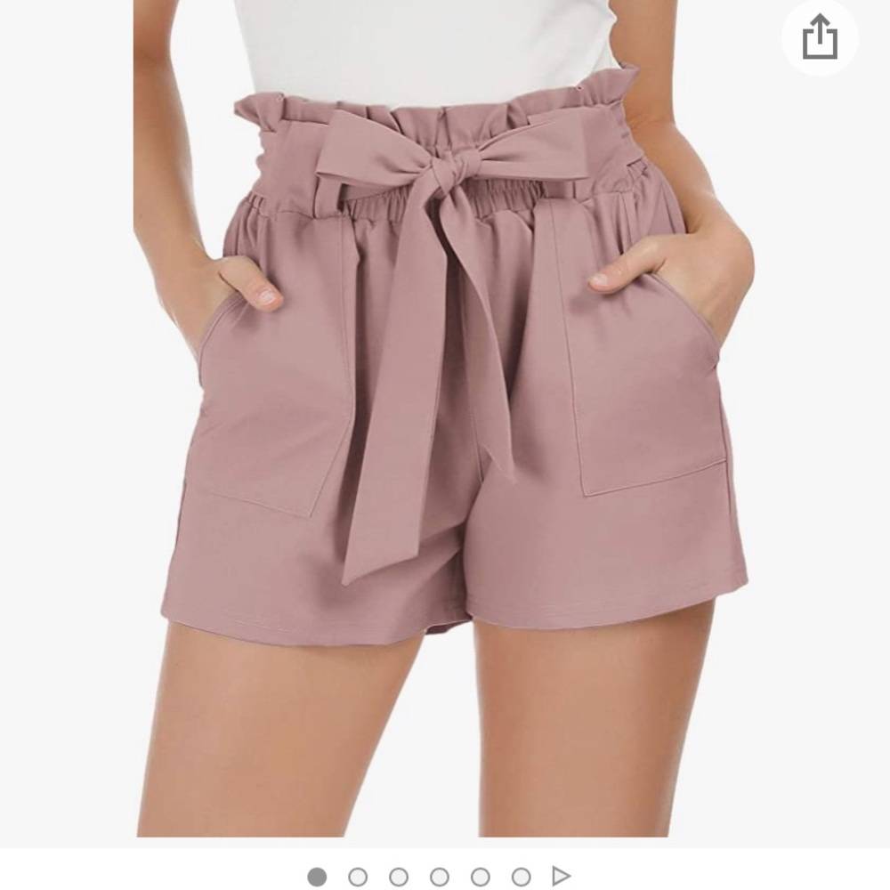 NWT pink paper bag shorts